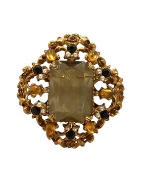 Vintage 1960s Florenza Olivine Brooch